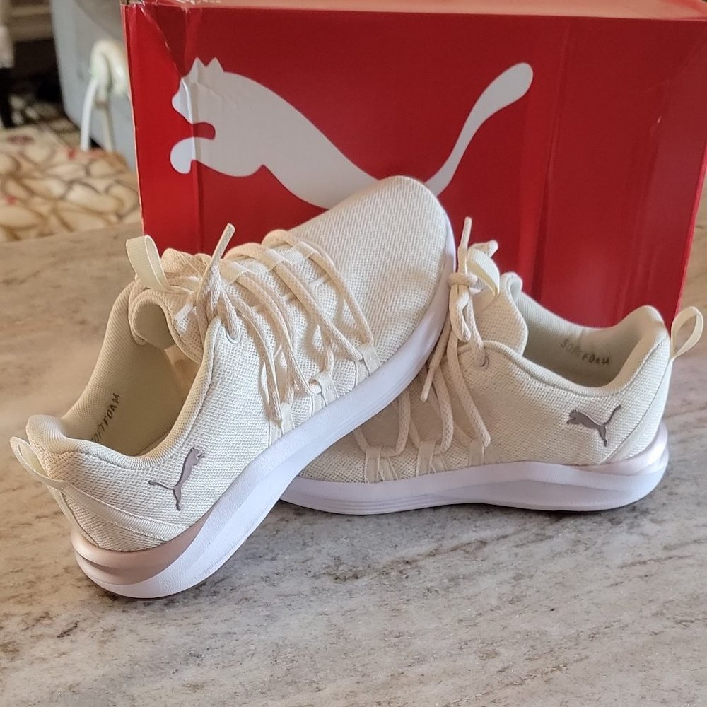 PUMA Ladies' Prowl Knit Shoe, Cream Size 9 US
